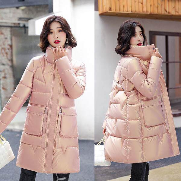 Modern női testreszabott meleg kabát magas gallérral