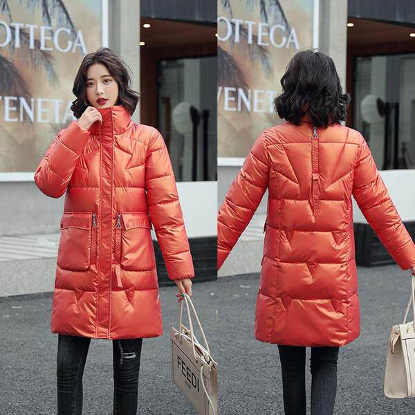 Modern női testreszabott meleg kabát magas gallérral