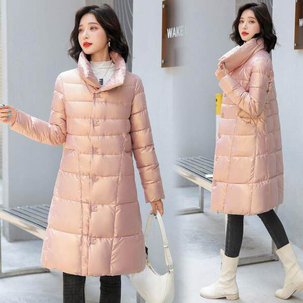 Női téli kabát magas gallérral