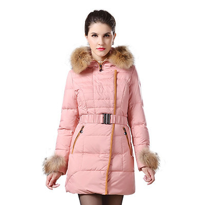 Geaca de iarna calda cu puf pe maneci si guler