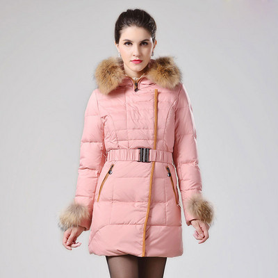 Geaca de iarna calda cu puf pe maneci si guler