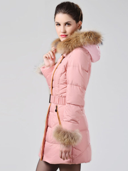 Geaca de iarna calda cu puf pe maneci si guler