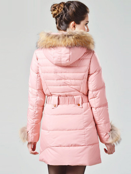 Geaca de iarna calda cu puf pe maneci si guler