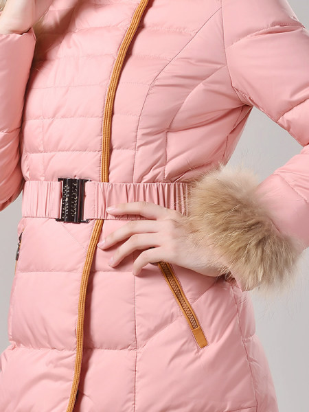 Geaca de iarna calda cu puf pe maneci si guler