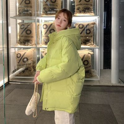 Női alkalmi kabát széles modell kapucnival