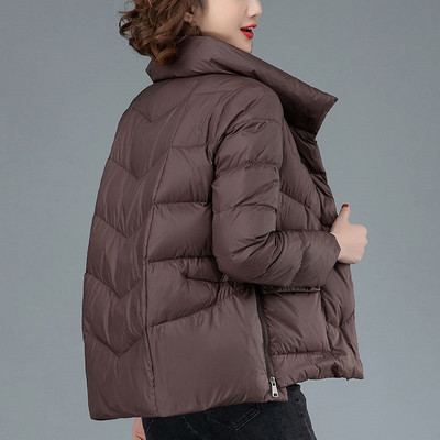 Jachetă scurtă asimetrică cu fermoare laterale