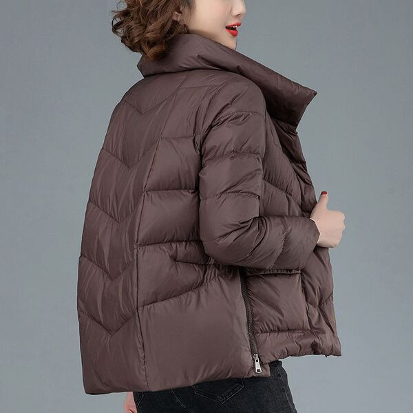 Jachetă scurtă asimetrică cu fermoare laterale