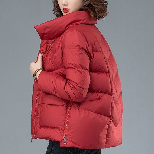 Jachetă scurtă asimetrică cu fermoare laterale