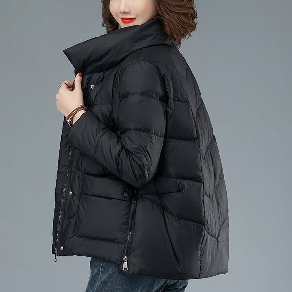 Jachetă scurtă asimetrică cu fermoare laterale