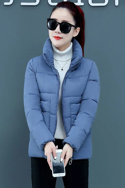 Geaca de iarna cu buzunare si fermoar pentru femei