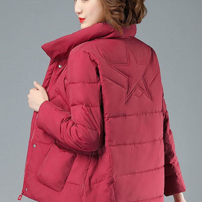 Szezonon kívüli pamut bélésű kabát női rövid pehely pamut kabát