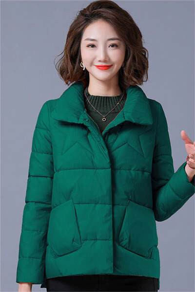 Szezonon kívüli pamut bélésű kabát női rövid pehely pamut kabát