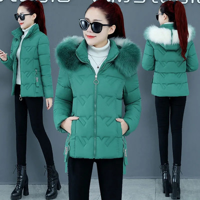 Téli kabát lefelé kapucnival és cipzárral