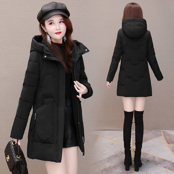 Modern női kabát magas gallérral és cipzárral