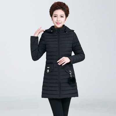 Női alkalmi kabát kapucnival és emblémával