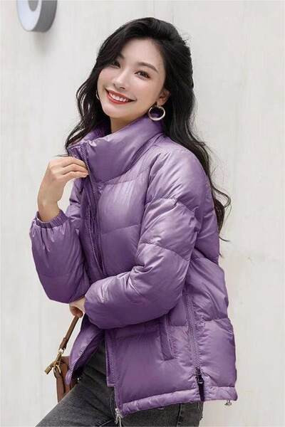 Geaca scurta toamna-iarna cu fermoare laterale