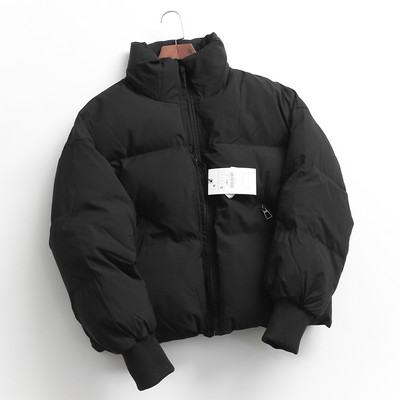 Stílusos női rövid kabát sima modell cipzárral