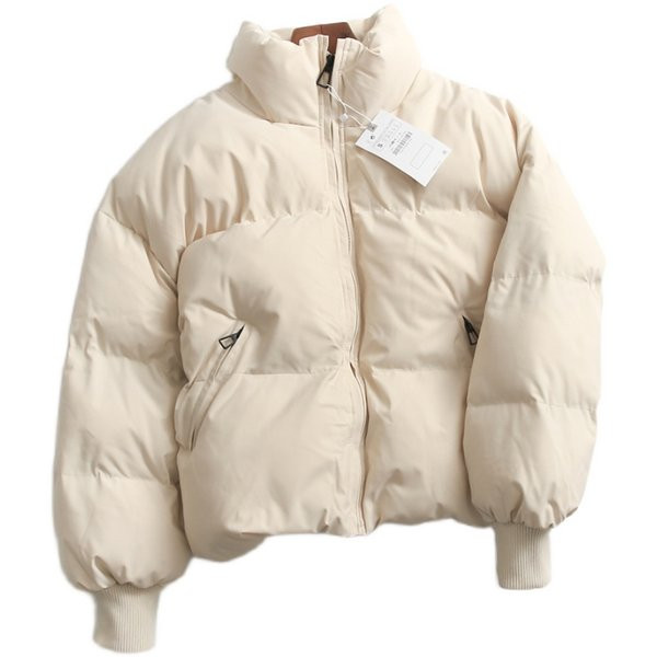 Stílusos női rövid kabát sima modell cipzárral