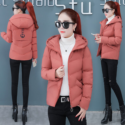 Női alkalmi kabát sima modell kapucnival és zsebbel