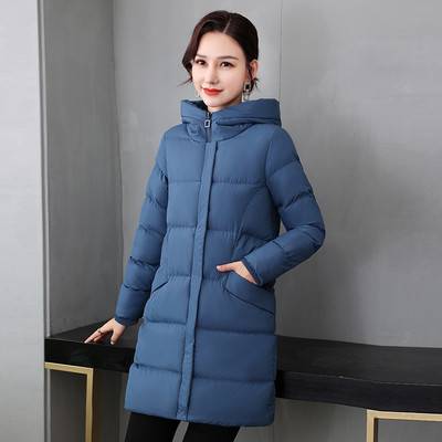 Geaca lunga de dama eleganta model drept cu gluga