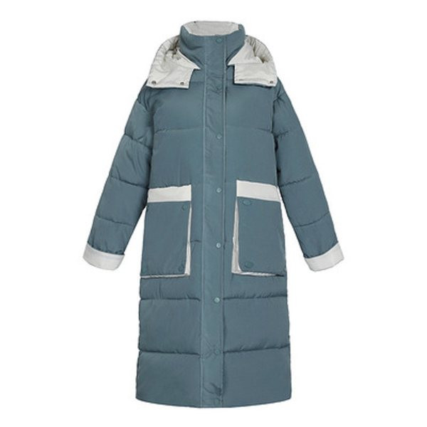 Jachetă lungă de damă modernă cu buzunare și glugă