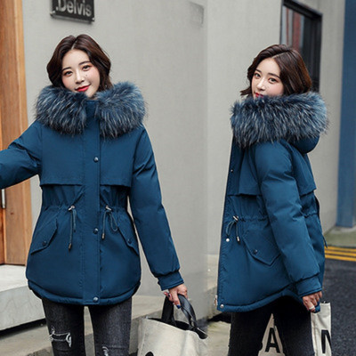 Női parka téli kabát tollal