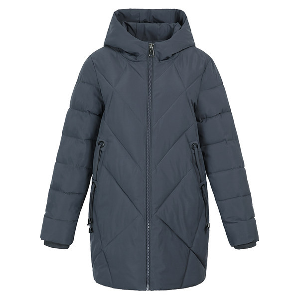 Női kabát kapucnival és nyakkendővel