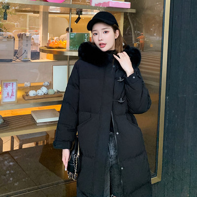 Geaca de iarna calda cu guler in puf - model lung