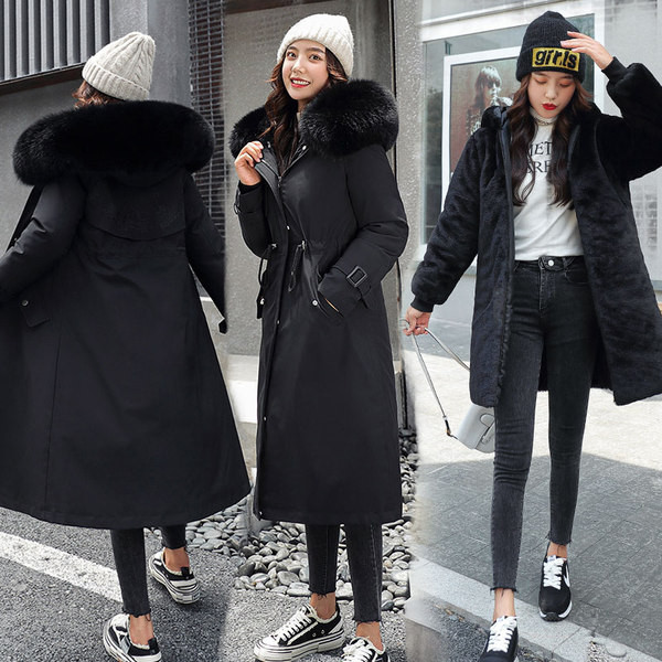 Párnázott női kabát zsebekkel