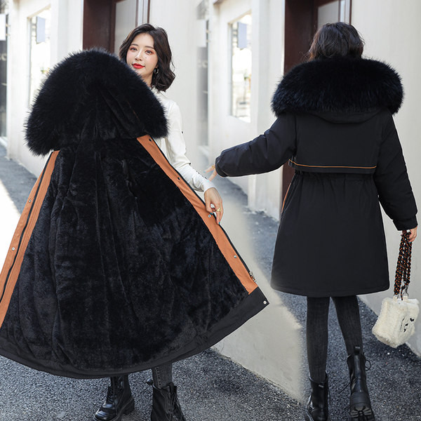 Pikk naiste talvejope sulevoodri ja kapuutsiga