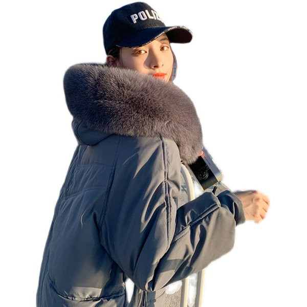 Női alkalmi kabát eco pehelyszínnel és mély zsebekkel