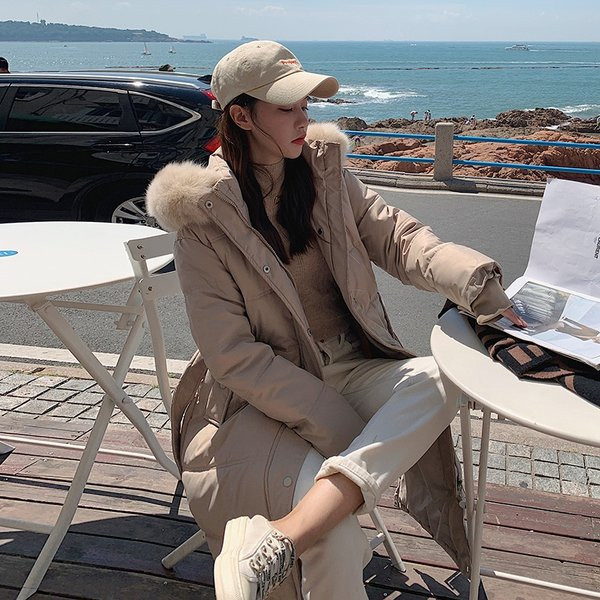 Jachetă lungă de damă cu glugă