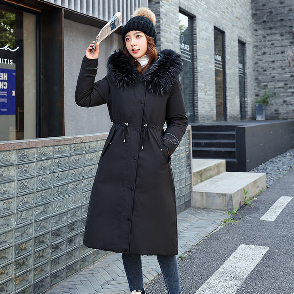 Női hosszú pamutkabát két arccal és mély zsebekkel