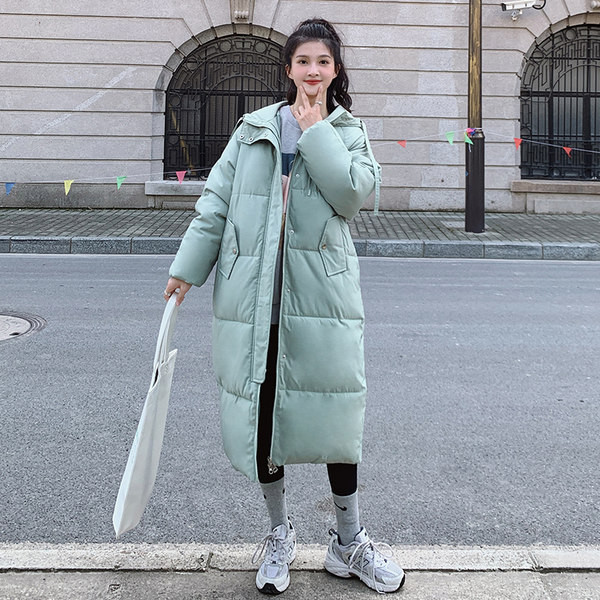 Hosszú téli női kabát kapucnival - három színben