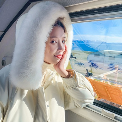 Női rövid polár kabát kapucnival és eco pehellyel