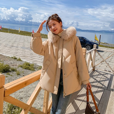 Női rövid polár kabát kapucnival és eco pehellyel