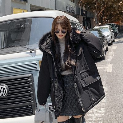 Geaca de iarna dama model Oversize cu gluga