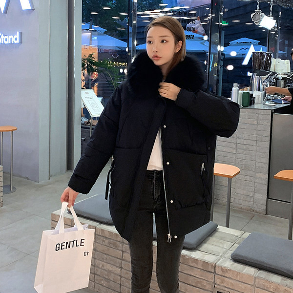 Új modell téli női melegítő pehely kapucnival