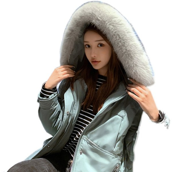 Új modell téli női melegítő pehely kapucnival