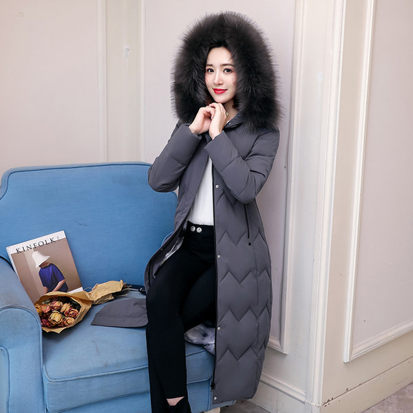 Geaca de iarna calda - model lung cu gluga in puf