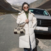 Új modell női hosszú téli kabát kapucnival