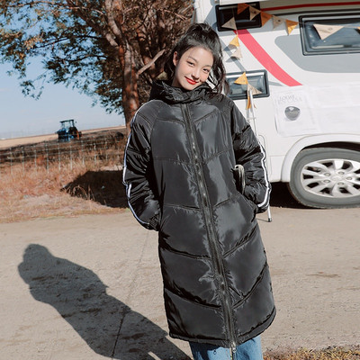 Új modell női hosszú téli kabát kapucnival