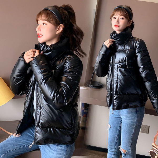 Stílusos női rövid kabát sima modell kapucni nélkül