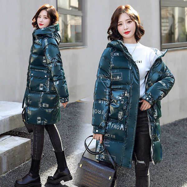 Geaca de iarna dama cu efect stralucitor - lungime medie