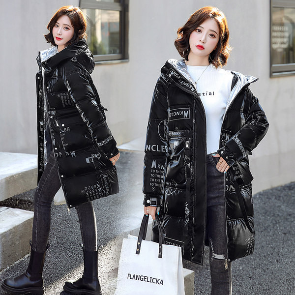 Geaca de iarna dama cu efect stralucitor - lungime medie