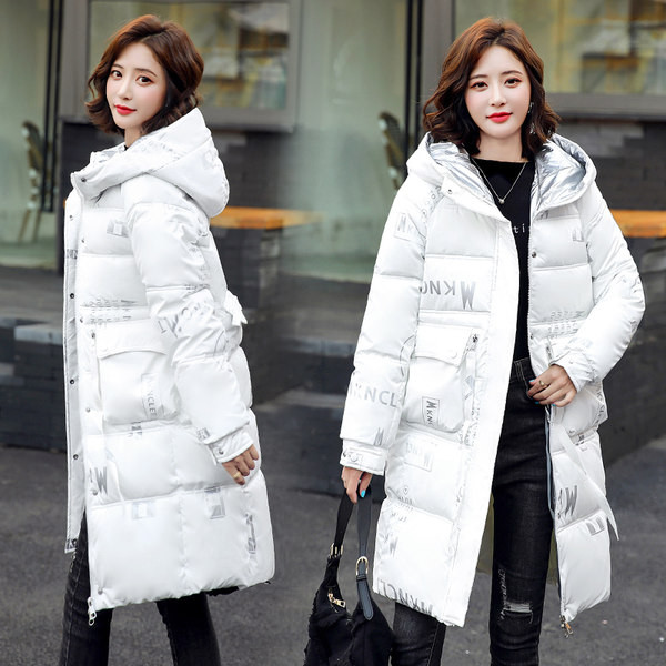 Geaca de iarna dama cu efect stralucitor - lungime medie