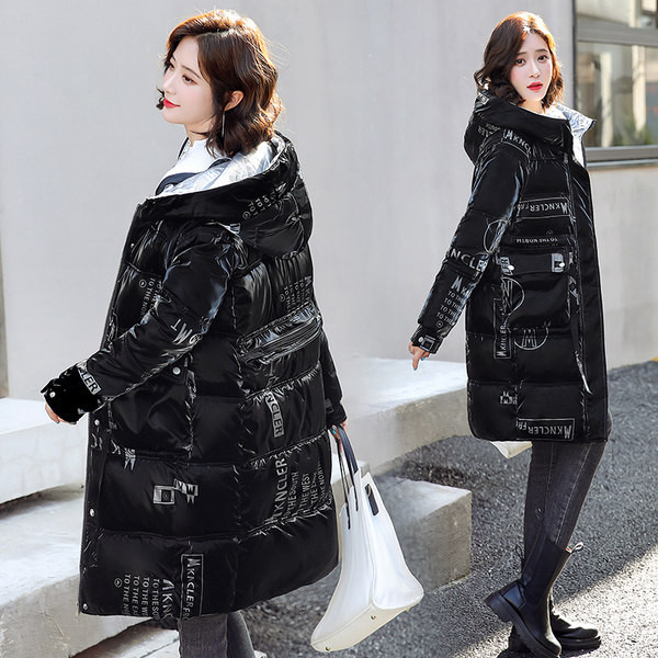 Geaca de iarna dama cu efect stralucitor - lungime medie