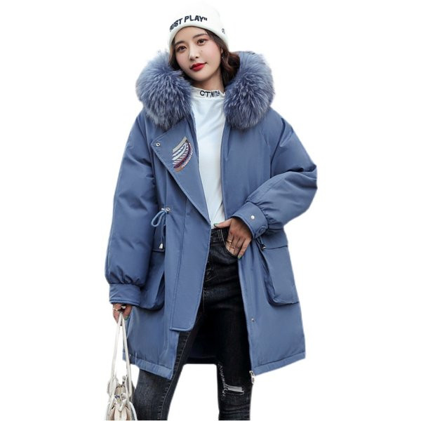 Geacă de iarnă pentru femei cu glugă în puf și căptușeală caldă