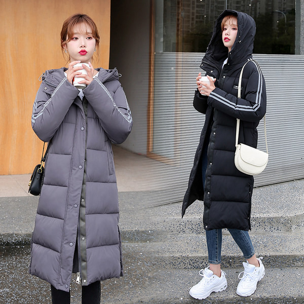 Jachetă lungă de damă cu inscripție și glugă