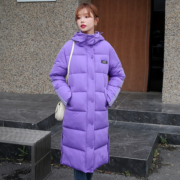 Jachetă lungă de damă cu inscripție și glugă